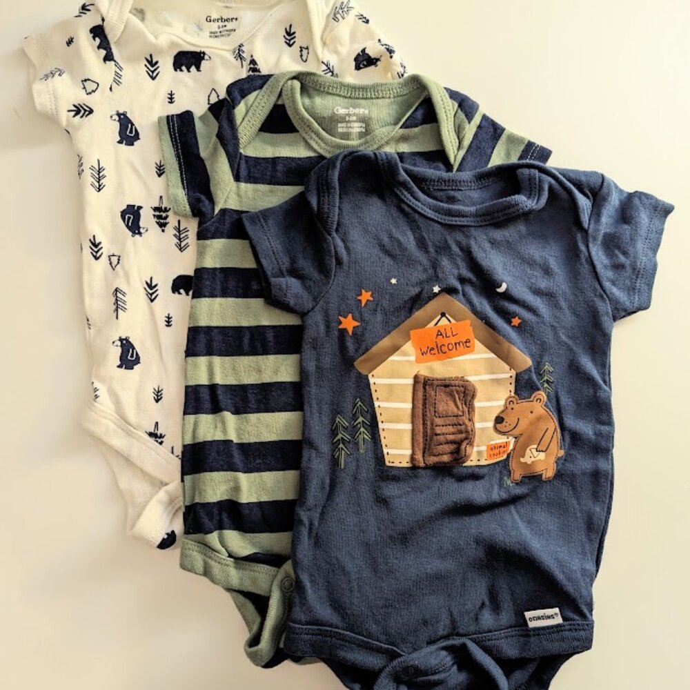Gerber set of 3 short sleeve onesies